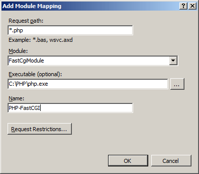 Capture d’écran montrant la boîte de dialogue Ajouter un mappage de module.