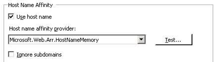 Capture d’écran de l’écran Affinité du nom d’hôte dans I S Manager.