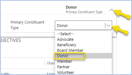 Type de membre constitutif principal.