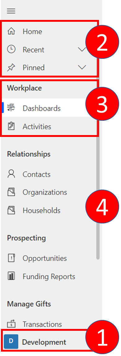 Sélectionnez une zone pour afficher les sections pertinentes dans le volet de navigation.