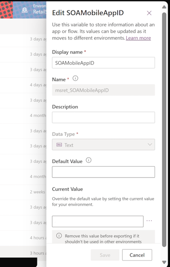 L’image montre comment copier et configurer l’ID de l’application pour Store Operations Teams.