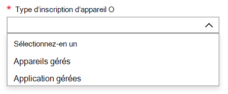 Type d’inscription des appareils