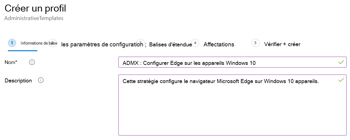 Créez un modèle d’administration Windows ADMX dans Microsoft Intune et Intune centre d’administration.