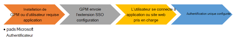 End user flow chart when installing SSO app app extension on iOS/iPadOS devices.