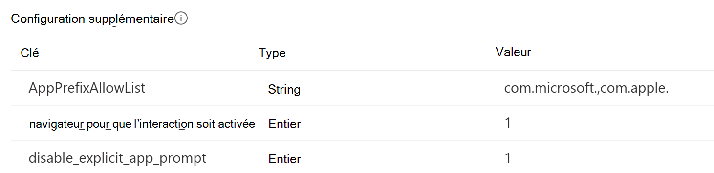 Screenshot that shows the end user experience configuration options for the Enterprise SSO plug-in on iOS/iPadOS devices in Intune.