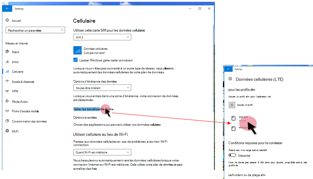 View the eSIM profiles in your device settings.