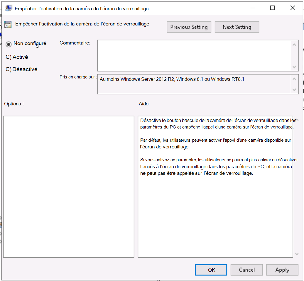 Capture d’écran montrant comment afficher les options des paramètres de configuration de l’ordinateur local dans la stratégie de groupe.