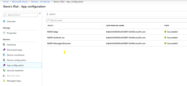 Capture d’écran de la configuration de l’application