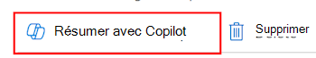 Capture d’écran montrant comment sélectionner la fonctionnalité Résumer avec Copilot dans une stratégie de catalogue de paramètres dans Microsoft Intune et Intune Centre d’administration.