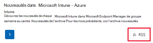 Capture d'écran des résultats de la recherche et du lien RSS.