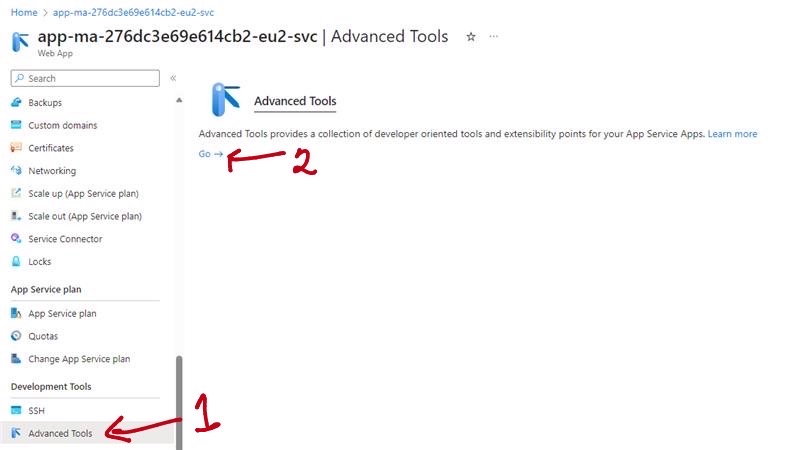 Outils avancés AppService