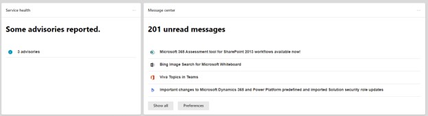 Advisories in the Microsoft 365 Admin Center