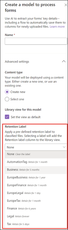 Ajouter une étiquette à un nouveau modèle de traitement de document structuré ou de forme libre.