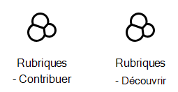 Capture d’écran des cartes Rubriques dans la boîte à outils Viva Connections.