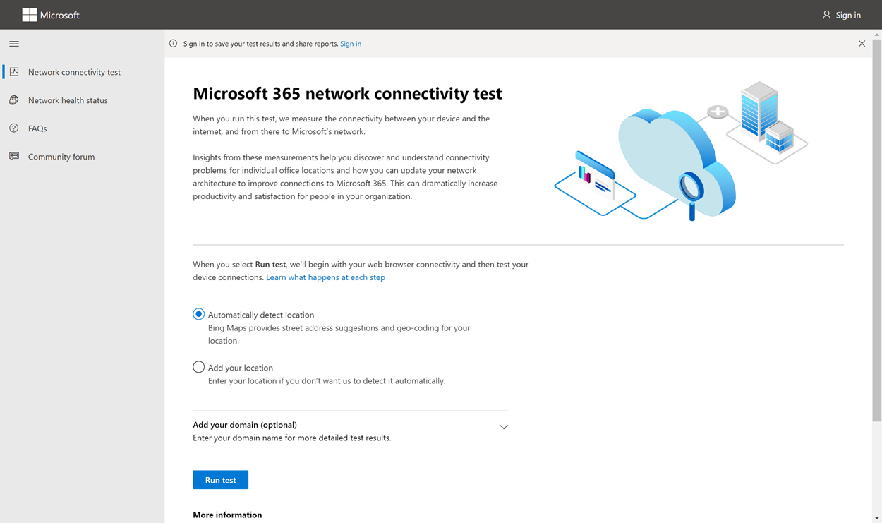 Outil de test de connectivité.