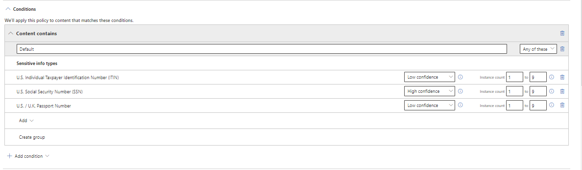 Capture d’écran d’une valeur de nombre d’instances non valide.