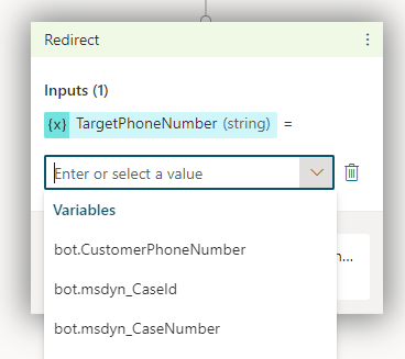 Définissez le numéro de téléphone pour l’action Transférer l’appel vers un autre numéro de téléphone.