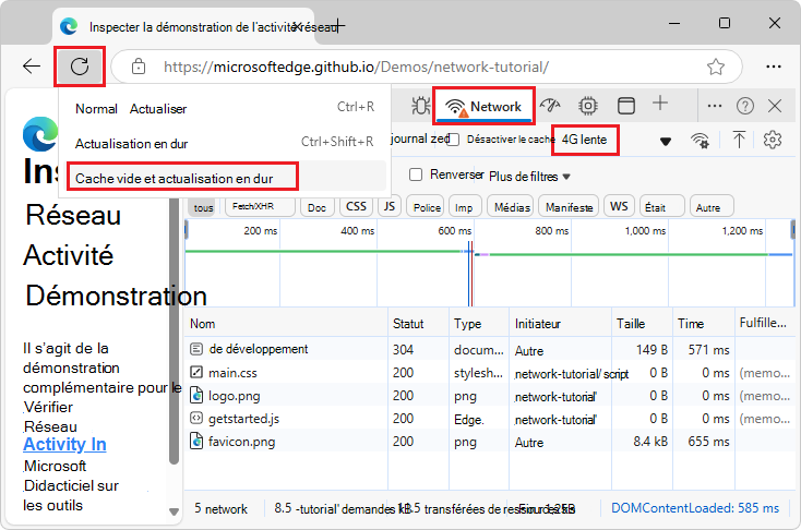 Cache vide et actualisation en dur