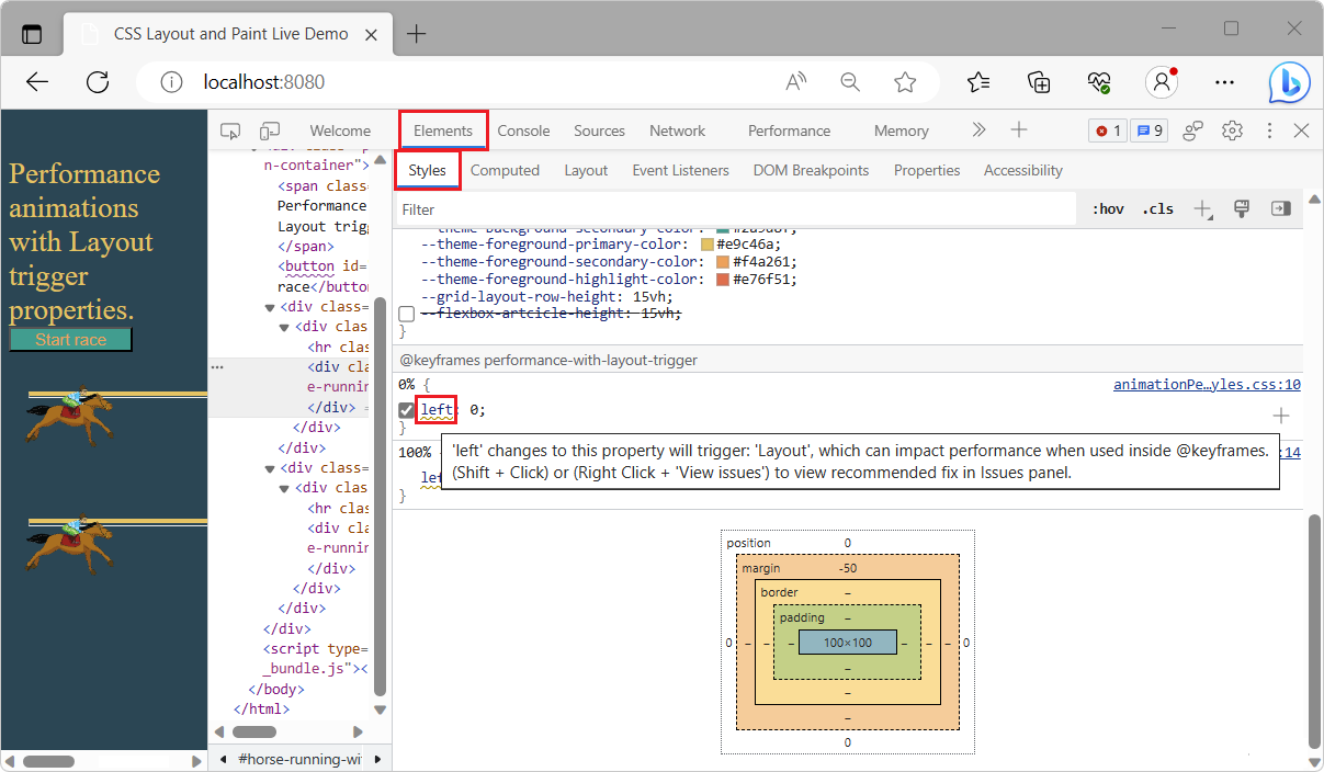 Problème de disposition CSS dans le volet Styles