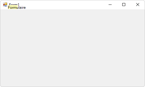 Fenêtre Form1 vide du nouveau projet WinForms