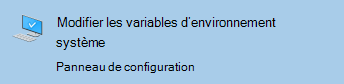 Utilisation de la barre de recherche Windows pour trouver où modifier les variables d’environnement