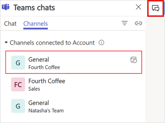 Capture d’écran des canaux liés dans Dynamics 365 Sales.