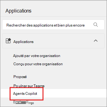 Captures d’écran de la page Applications, montrant la catégorie Applications Microsoft Power Platform.