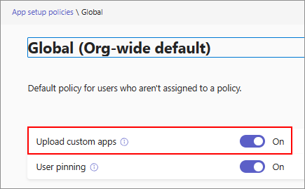 Capture d’écran montrant l’option d’application personnalisée disponible dans une stratégie de configuration d’application.