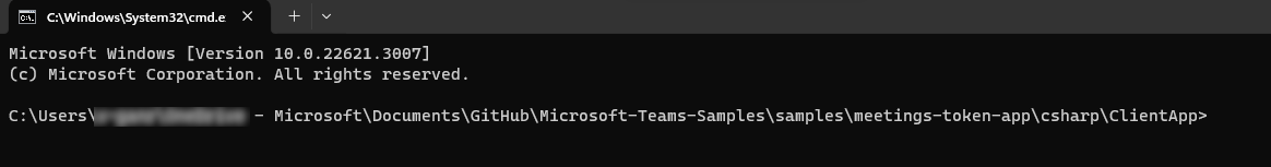 Capture d’écran montrant l’emplacement de l’application cliente dans le dossier csharp.