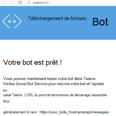 Capture d’écran montrant que votre bot est prêt.