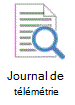 Icône représentant un journal de télémétrie avec une loupe.