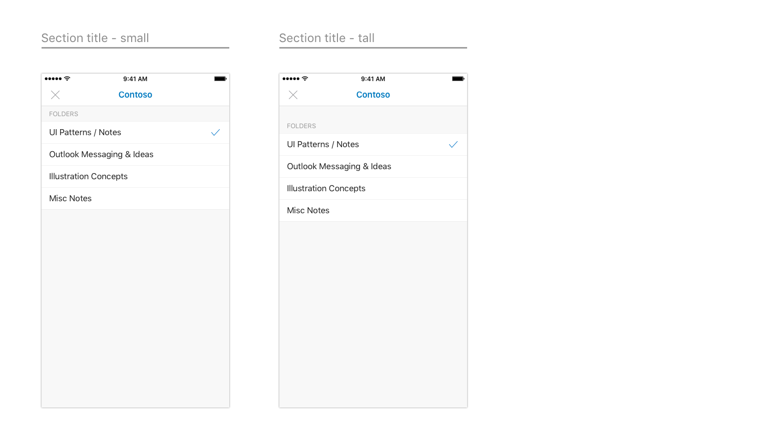 Types de cellules pour iOS.