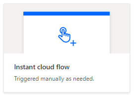 Option Flux instantané de Power Automate pour créer un nouveau flux de travail