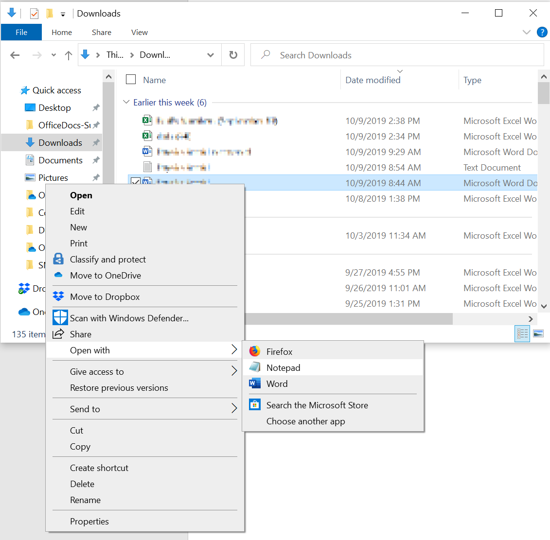 Capture dʼécran de lʼouverture du document Word dans le Bloc-notes.