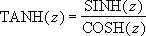 la fonction de feuille de calcul tanh