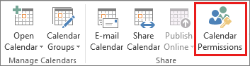 Capture dʼécran montrant la sélection de lʼonglet Autorisations du calendrier.