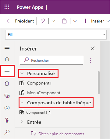 Insérer des composants dans l’application.