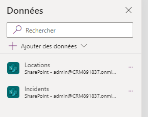 Sources de données SharePoint.