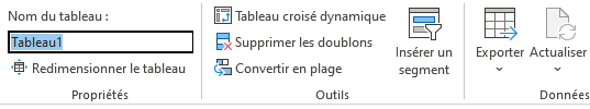 Excel - Renommage d’un tableau Excel.