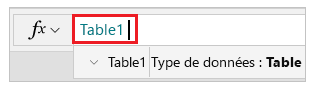 Exemple de source de données Excel.