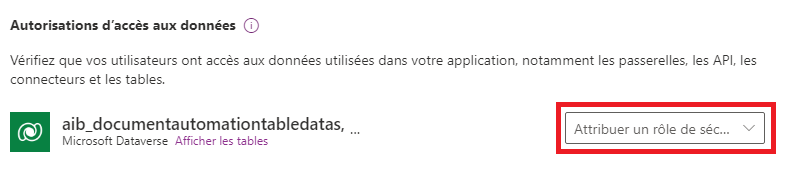 Attribuez un rôle de sécurité.