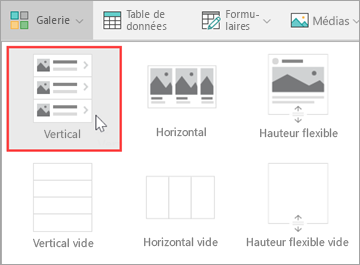Ajouter une galerie verticale.