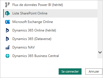 Connectez-vous à la liste.