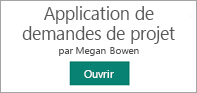 Ouvrir l’application Demandes de projet.