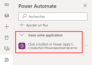 Capture d’écran montrant le flux ajouté à votre application.