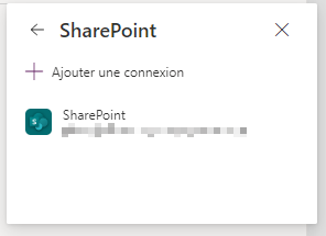 Ajouter une connexion à SharePoint.