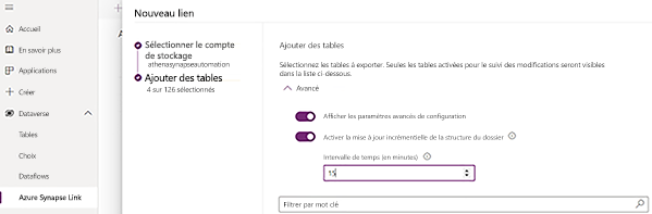 Ajouter des paramètres de table