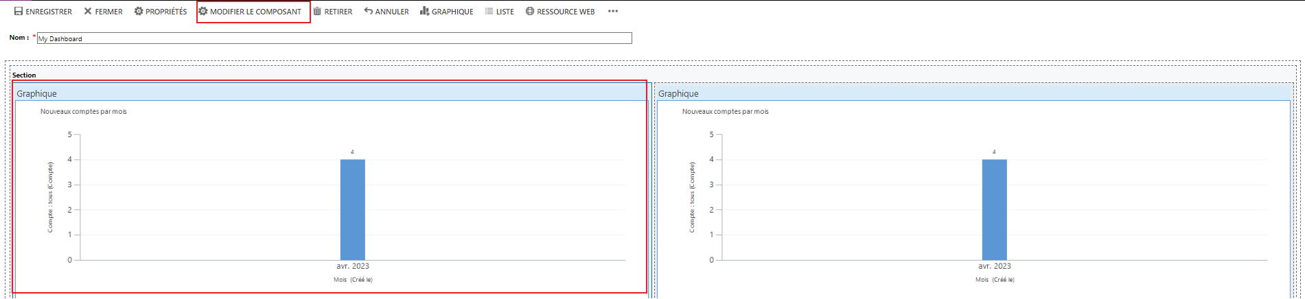 Modifier le composant de graphique de concepteur de tableau de bord.