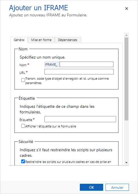 Propriétés IFRAME.