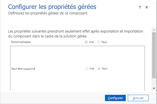 Configurer des propriétés gérées.